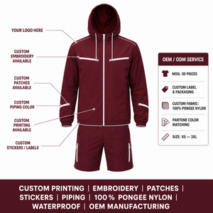 Ensemble de survêtement coupe-vent en polyester pour homme avec logo personnalisé tissé sur le devant, idéal pour le printemps – Fabricant - Product Image 3