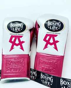 Professional Fighting <b>Gloves</b> White Pink Genuine Leather Non-Slip Lightweight Moisture Wicking Waterproof Lace-Up Boxing <b>Gloves</b> - Product Image 4