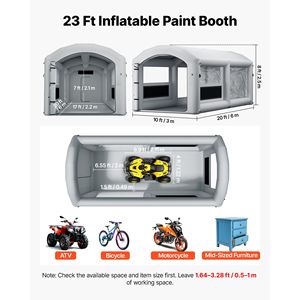 Cabina de Pintura Inflable Portátil de 20x10x8 Pies con Sopladores de 480W+750W y Filtro de Algodón Grande, Diseño de Techo Arqueado - Product Image 2