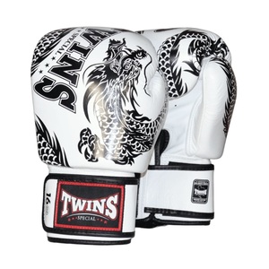 Gants de boxe en cuir véritable respirant à imprimé Dragon Blanc, fermeture auto-agrippante, unisexe, 10oz-16oz, Muay Thai, prix d'usine - Product Image 3