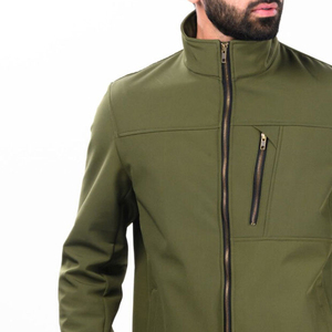 New Arrival <b>Men's</b> Customized Stitches <b>Letters</b> Zipper Stand Collar Waterproof Panel Work Sports Hiking Softshell <b>Jackets</b> - Product Image 4