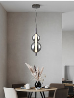 Suspension LED ovale moderne et personnalisable en verre de style nordique pour restaurant, bar ou comptoir, petite, à intensité variable, blanc chaud, réglable