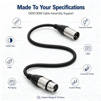 Câble audio XLR professionnel OEM personnalisé de haute qualité, 3 broches mâle-femelle, 3m, 4m, 5m, pour mixeur, amplificateur, haut-parleur