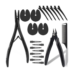 Kit d'outils pour extensions capillaires en plastique, ensemble d'installation et de retrait pour micro-anneaux, accessoires d'application de haute qualité professionnels - Product Image 1
