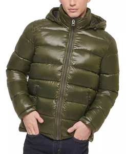 Customized Casual Men's Winter Outdoor <b>Coats</b> New Fashion Thickened Waterproof Windproof Glossy Solid Color Zipper Front Hooded - Product Image 5