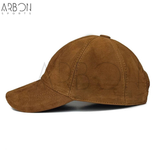 Casquettes en cuir pour hommes et femmes, style streetwear décontracté, couleur camel unie, style vintage, service OEM ODM avec impression de logo personnalisé, dernier style. - Product Image 3