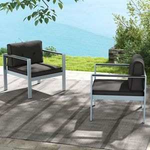 Poltrona da Patio Contemporanea con Braccioli e Cuscini in WPC - Product Image 4