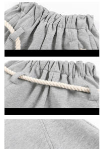 Pantalones Deportivos Holgados de Felpa Francesa de Alta Calidad, Personalizados, Rectos, Curvos, a Rayas, con Cordón Ajustable - Product Image 4