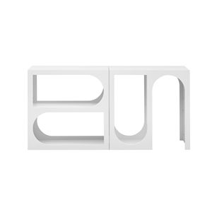 Modular Entryway <b>Console</b> Table with Customizable Arrangements Rectangular Exterior and Curved Interior Design - Product Image 3