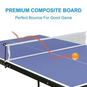 Juego de mesa de tenis de mesa plegable y portátil que incluye Red y 2 paletas para juegos de ping pong en interiores/exteriores - Product Image 4