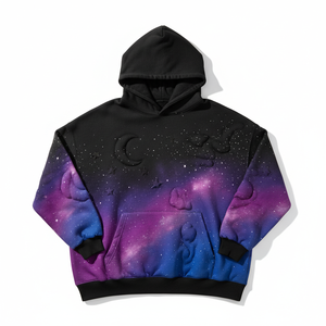 <b>Men's</b> Galaxy Printed Hoodie Sublimation Regular Fit Casual Knitted Polyester Breathable Spring Style with Pocket Sublimation - Product Image 1