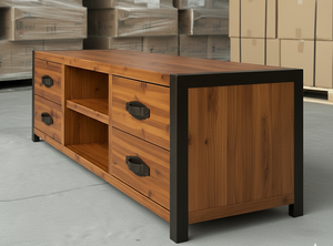 ÉTAGÈRE TV EN BOIS NATUREL DE STYLE MODERNE - Product Image 4