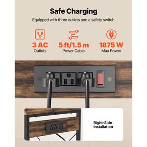 X-Shaped Support Bar 10 S-Shaped <b>Hooks</b> 5 Ft Power Cable Bakers Rack Power Outlet Kitchen Stand for Efficient Kitchen Storage - Product Image 4