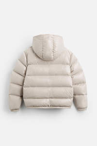 Chaqueta Bomber Acolchada Gris Perla con Logotipo Personalizado, Corte Regular, Cuello Redondo, Bolsillos con Cremallera, Tallas Grandes, Ropa de Invierno para Hombre - Product Image 6