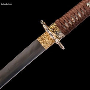 Katana de style moderne OEM, lame en acier carbone noir et rouge, épée décorative à manche en bois - Product Image 2