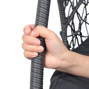 Chaise d'oeuf d'oscillation en osier de PE d'intérieur/extérieur nouvellement libérée dans la couleur grise - Product Image 5