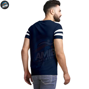Vente directe usine – T-shirts homme en polyester/coton, coupe classique, col personnalisé, couleur au choix, manches courtes, respirants, en toile, avec bordure contrastante - Product Image 2