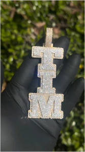 CONCEPTION Joyería Hip Hop, Colgante de Letra con Nombre Personalizado, Totalmente Incrustado con Moissanita, Chapado en Oro, Plata de Ley 925, Pasa el Test de Diamantes - Product Image 5