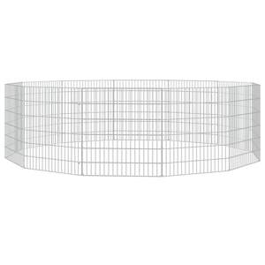 Enclos pour animaux pliable en fer galvanisé argenté spacieux - Product Image 2