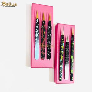 New Arrival Colorful Golden Tip Eyelash Extension Tweezers Stainless Steel Lash Tool OEM ODM Custom Logo - Product Image 4