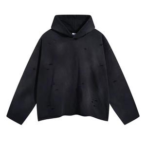 Sudadera con Capucha de Diseño Personalizado, Estilo Streetwear, 100% Algodón, Ligera, con Efecto Desgastado - Product Image 3