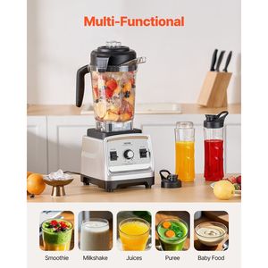 Blender professionnel commercial de 85 oz 1400W pour smoothies, multifonctionnel, pour la préparation des aliments, avec 2 tasses, moteur puissant - Product Image 4