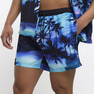 Custom Logo Front Solid Swim Shorts <b>Men</b> Beach Swim <b>Trunks</b> Quick Dry Heat-Transfer Printing Summer Swimwear - Product Image 4