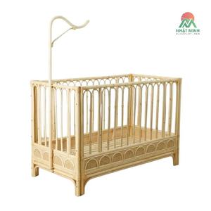 Cuna de Ratán Nhat Minh con Acabado Natural, Diseño Escandinavo, Cama para Bebé de 0 a 3 Años, Muebles Infantiles - Product Image 3