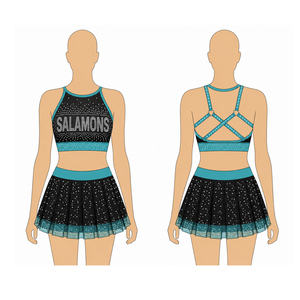 Servicio OEM del Fabricante, Vestidos de Animadoras Personalizados con Logotipo Frontal para Niñas, Material de Spandex/Algodón, Impresión por Transferencia de Calor - Product Image 1
