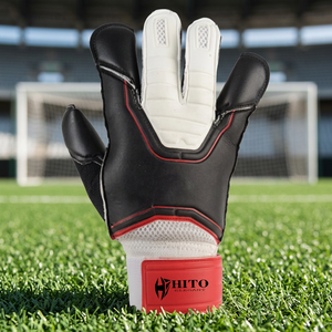 Gants de gardien de but de football en latex allemand noir et blanc, design personnalisé de qualité supérieure, sangle en latex allemand de 4 mm - Product Image 4