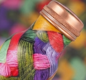 Vibrant Multicolor <b>Brush</b> Art Copper <b>Bottle</b> Eye Catching Designer Finish For Aesthetic Daily Hydration Travel Home Office And Gym - Product Image 6