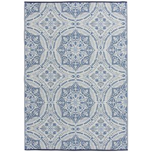 Alfombra de exterior de plástico de Palma azul/verde de 5 'x 7' Producto duradero y resistente a la intemperie - Product Image 1