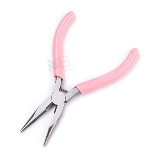 Hair Extension Pliers With <b>Pink</b> Handles Flat Nosehair extension pliers hair extension crimping pliers Function High Quality - Product Image 2