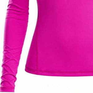 Camiseta de Golf Rosa de Manga Larga con Cierre Completo para Mujer, Top Deportivo de Alto Rendimiento, Ropa para Actividades al Aire Libre, Ropa Casual de Entrenamiento para Golf - Product Image 4