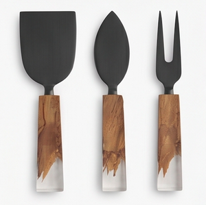 Royal Design Dining Cheese Set In Stainless Steel With Wooden Handle Set Of 4 Perfect For Events Home And <b>Tabletop</b> Use - Product Image 3