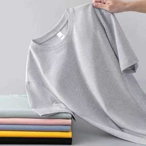 T-shirts personnalisés avec logo OEM, 100% coton, unisexe, t-shirts d'été décontractés à manches courtes, coupe ample pour hommes - Product Image 3