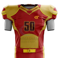 Uniforme de football américain personnalisé de haute qualité pour hommes adultes, vêtements d'équipe respirants en polyester, fabricant OEM Pakistan KHIMASHAM