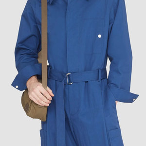Customized Logo Printed Unisex Blue Long Sleeve Coveralls <b>With</b> Belt And Chest <b>Pocket</b> - Product Image 5