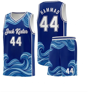 Nouvelle tenue de basket-ball personnalisée tendance pour adultes, 100% polyester, grande taille, haute qualité, séchage rapide, impression par sublimation - Product Image 1
