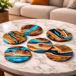 Sous-verres carrés en bois de noyer et d'érable de qualité supérieure, écologiques, taille et épaisseur personnalisables, design moderne pour la maison, l'hôtel, la restauration - Product Image 2