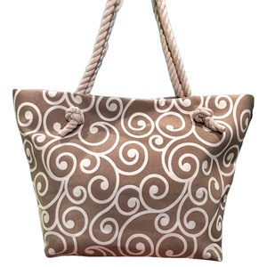 Bolso de Mano para Mujer con Patrón Arabesco, Impresión Bajo Demanda, Envío Directo, Bolso de Hombro con Cuerda de Cáñamo, Moderno y Elegante, Bolso de Compras para Damas - Product Image 1