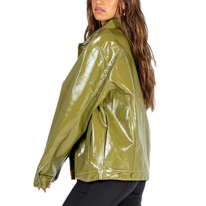 เสื้อแจ็คเก็ตหนังผู้หญิงแฟชั่นใหม่ ลายพิมพ์ ระบายอากาศได้ดี คุณภาพสูง ราคาถูก ทรงโอเวอร์ไซส์ สไตล์ลำลอง ไหล่ตก - Product Image 3