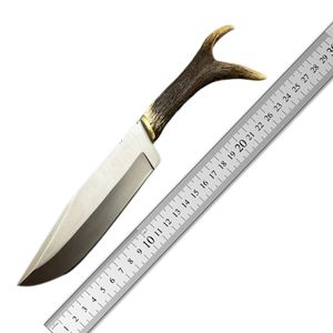 Couteau de chasse Bowie à lame fixe en acier Damas fait main, manche en corne de cerf, longueur totale de 12 pouces, qualité industrielle, idéal pour le bushcraft et l'EDC - Product Image 6