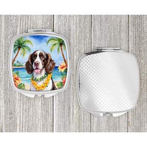 Springer Spaniel Inglés Luau, espejo de maquillaje de mano plegable compacto para mujer, espejo de bolsillo decorativo de viaje, Ideas de regalo - Product Image 4