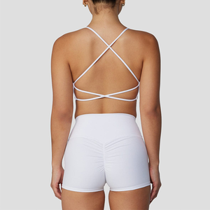 New Women Wholesale High Quality 4-way <b>Stretch</b> Cotton Workout Gym Fitness Sportswear Breathable Sports Yoga <b>Bra</b> Top Front - Product Image 4