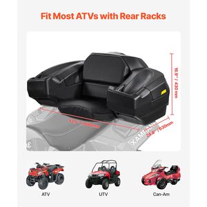 Box Portaoggetti Impermeabile 95L per ATV con Schienale Bloccabile in LLDPE, Contenitore Posteriore per Auto - Product Image 3