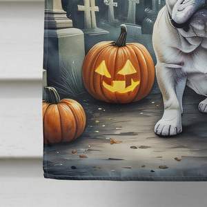 Grand drapeau de maison en polyester multicolore Bulldog anglais Spooky Halloween Artwork Yard Banner Pole Décorative Wall Hanging for - Product Image 4