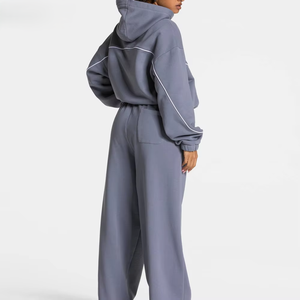 Chándal Deportivo Personalizado para Mujer al por Mayor, Marca Privada OEM, Chándal de Felpa de Algodón Premium, Ropa con Logotipo Bordado Personalizado - Product Image 3