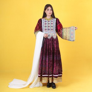 Premium Cotton Ethnic Embroidered Maxi <b>Dress</b> Handmade Custom Design Export Quality Afghani Casual <b>Dresses</b> - Product Image 2