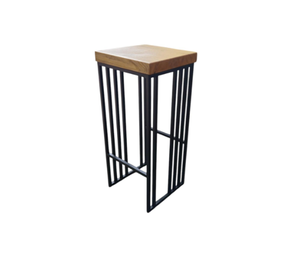 Juego de 2 Taburetes de Bar Estilo Rústico Industrial con Respaldo, Estructura Metálica, Asiento de Madera, Sillas Altas para Barra, Cocina, Isla, Comedor, Estilo Vintage - Product Image 2